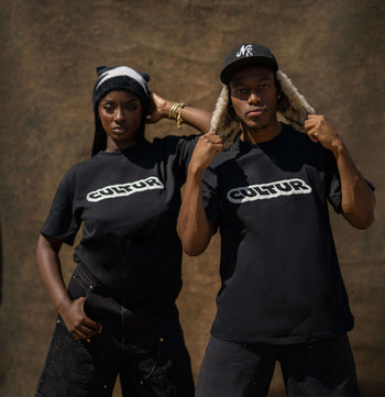 CULTUR FAMILY Puff T-Shirt — Black / White