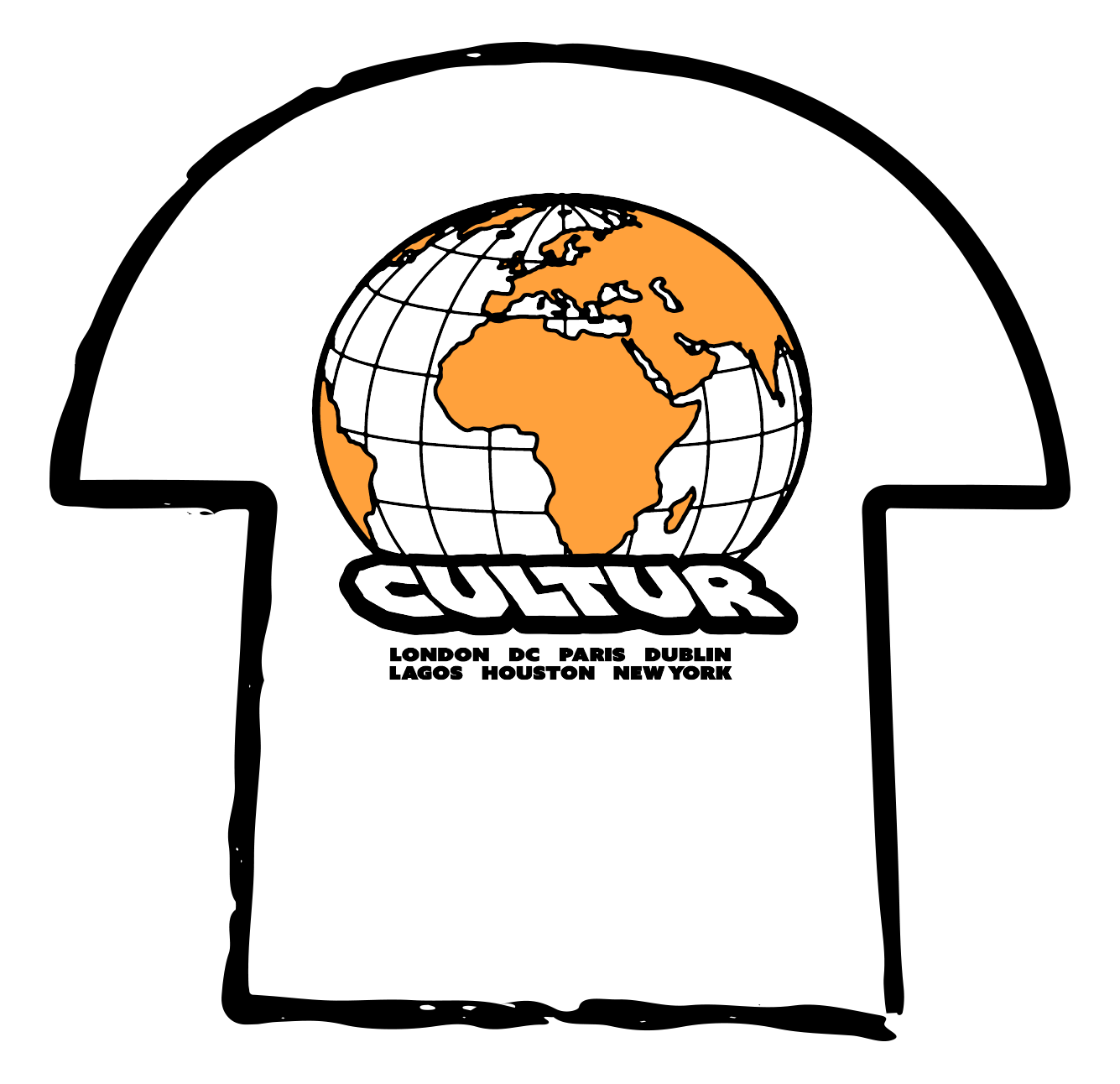 GLOBE TEE WHTE