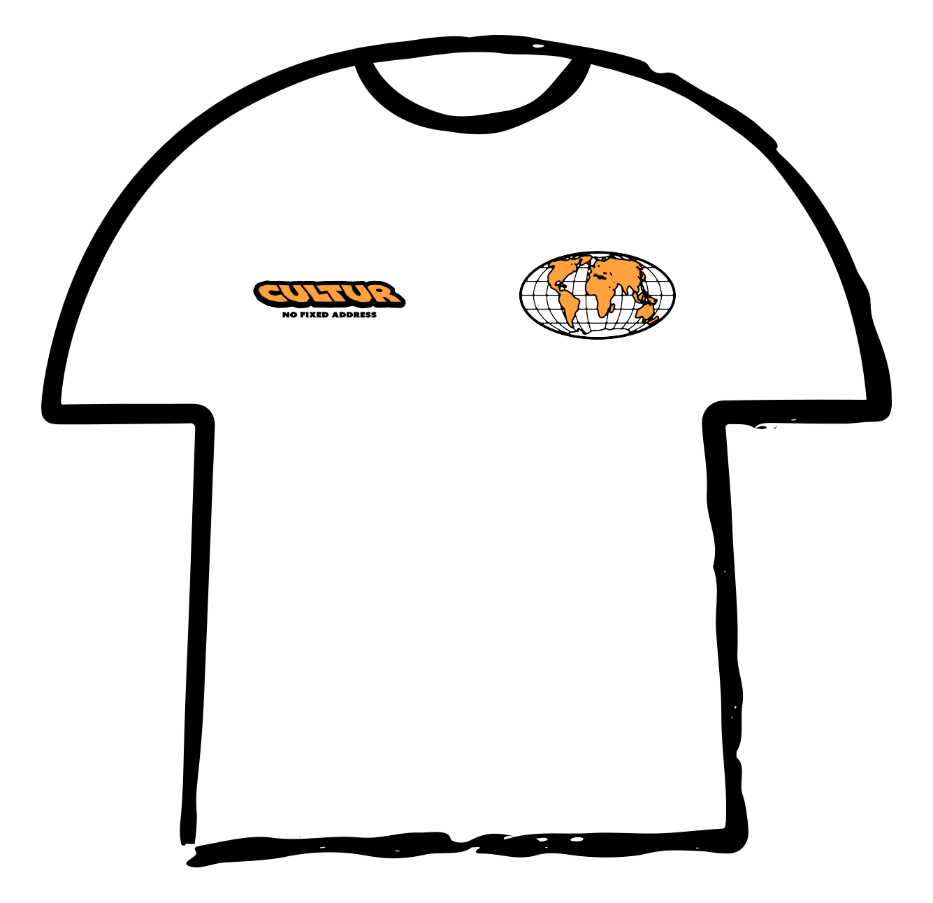 GLOBE TEE WHTE