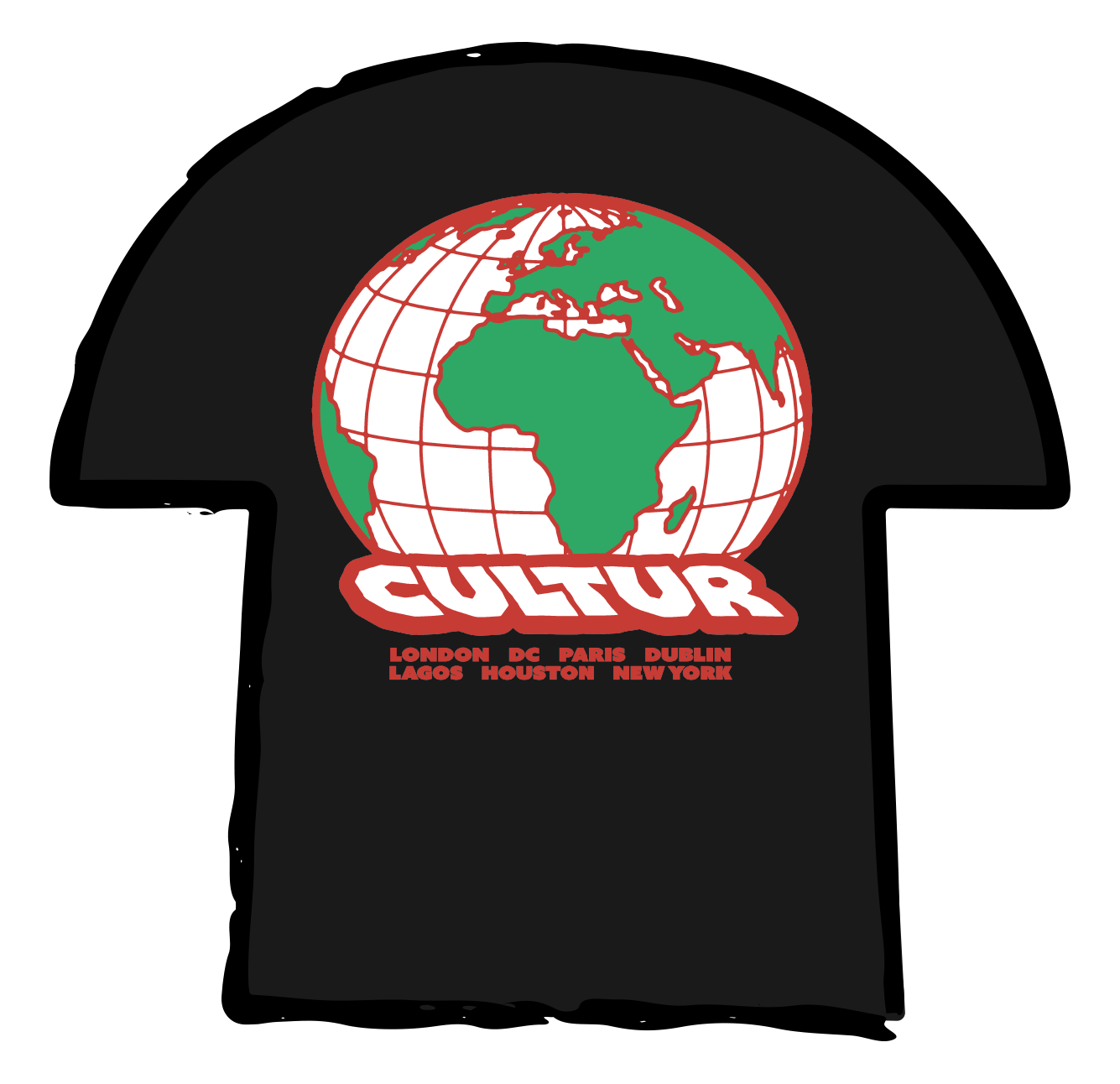 GLOBE TEE BLACK