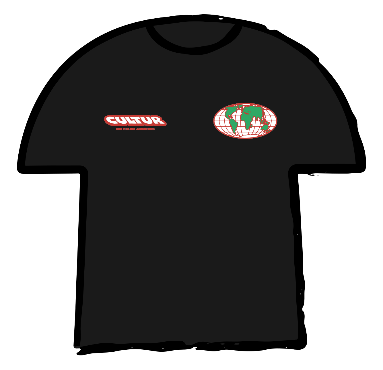 GLOBE TEE BLACK