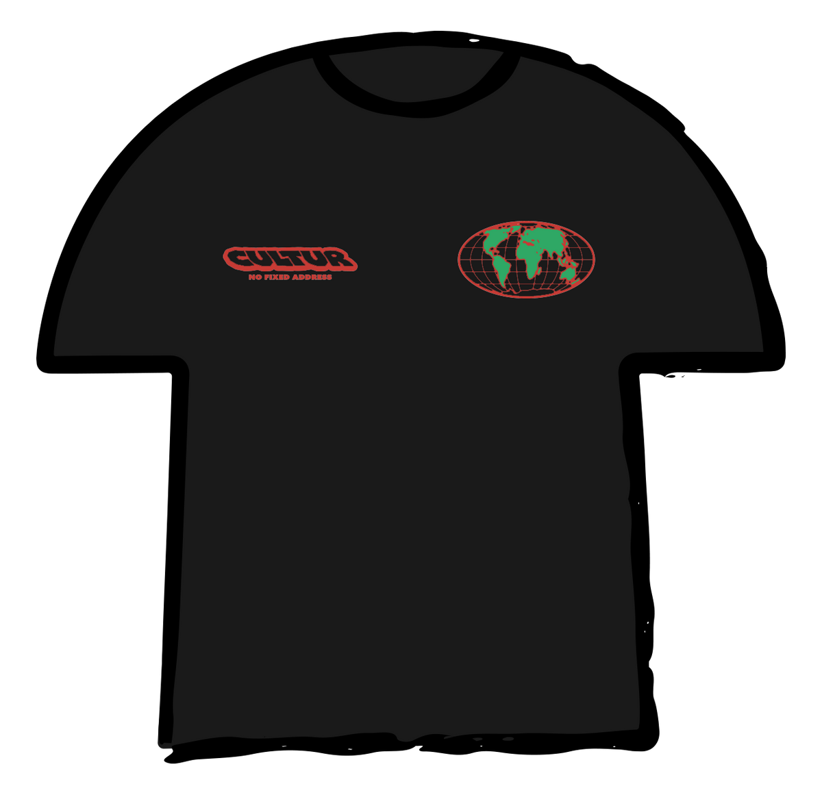 CULTUR Globe Graphic T-Shirt — Black