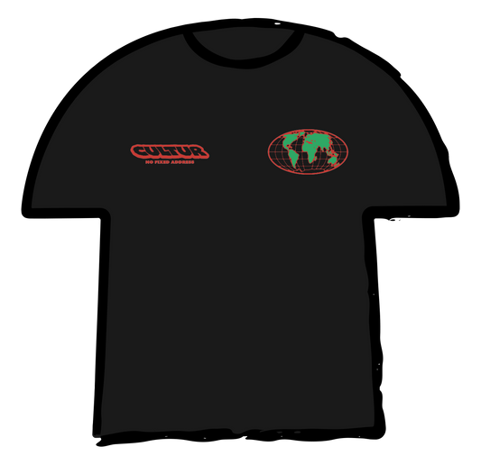 CULTUR Globe Graphic T-Shirt — Black