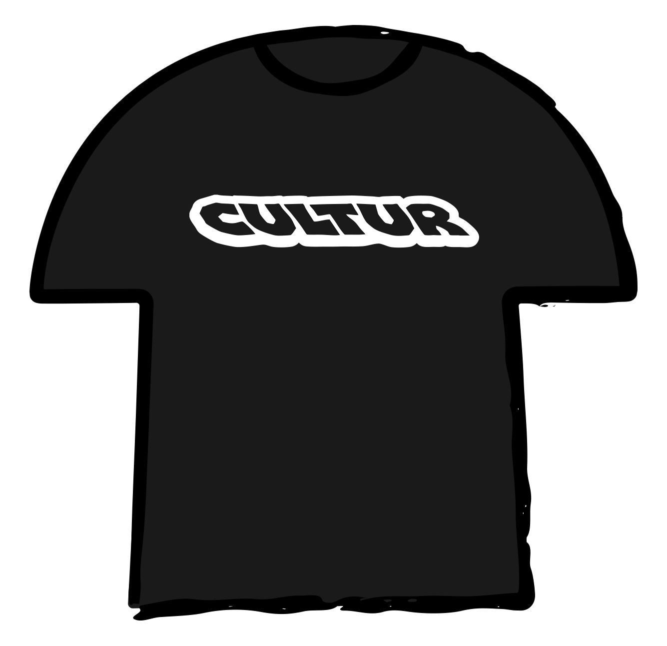 CULTUR TEE BLACK (WHITE PUFF PRINT)