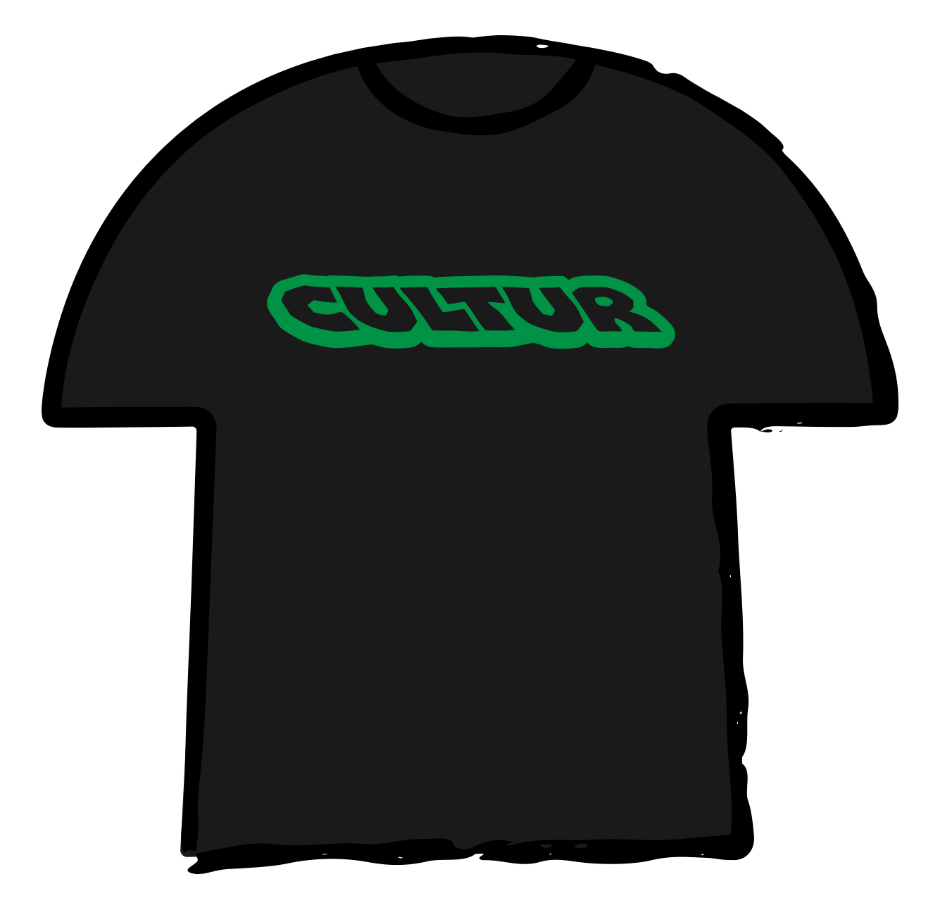 CULTUR TEE BLACK (GREEN PUFF PRINT)