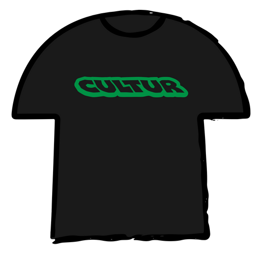 CULTUR TEE BLACK (GREEN PUFF PRINT)