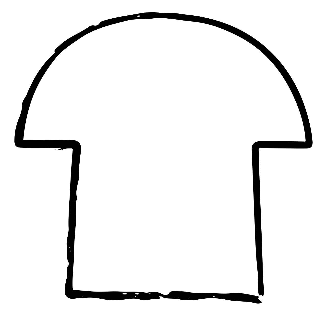 Black outline of a helmet on a white background