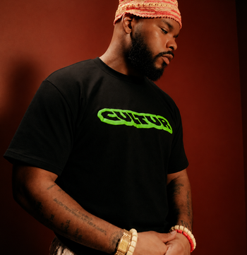 CULTUR FAMILY Puff T-Shirt — Black / Green